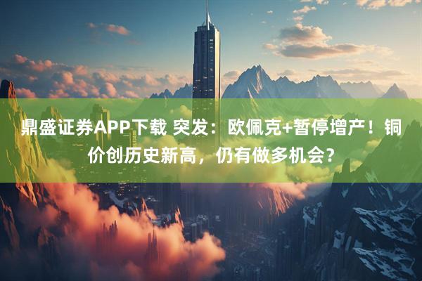 鼎盛证券APP下载 突发：欧佩克+暂停增产！铜价创历史新高，仍有做多机会？